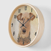 Airedale Terrier 絵画's – かわいいオリジナルアート 壁時計 (傾斜)