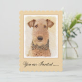 Airedale Terrier 絵画's – かわいいオリジナルアート 招待状 (スタンド正面)