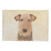 Airedale Terrier 絵画's – かわいいオリジナルアート 枕カバー (裏面)
