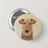 Airedale Terrier 絵画's – かわいいオリジナルアート 缶バッジ (正面&裏面)