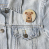 Airedale Terrier 絵画's – かわいいオリジナルアート 缶バッジ (インサイチュ)