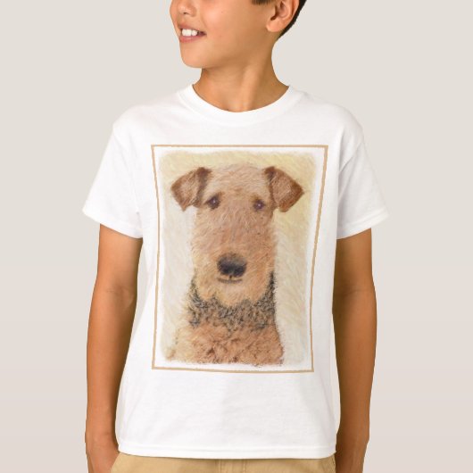Airedale Terrier 絵画's – かわいいオリジナルアート Tシャツ (正面)