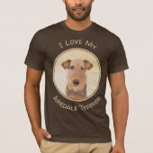 Airedale Terrier 絵画's – かわいいオリジナルアート Tシャツ (正面)