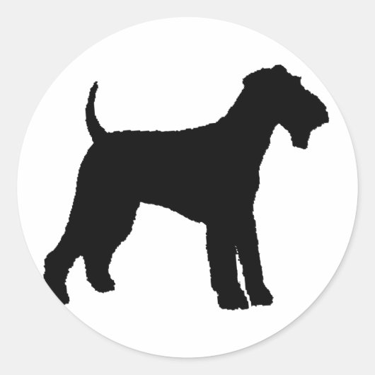Airedale Terrier （黒） ラウンドシール (正面)