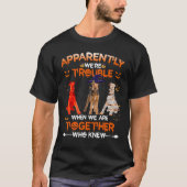 Airedale Terrier Apparently We Are Trouble Hallowe Tシャツ (正面)
