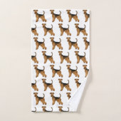 Airedale Terrier Bingley Terrierかわいい犬のパターン バスタオルセット (ハンドタオル)