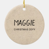 Airedale Terrier Bingley Terrier犬の頭と名前 セラミックオーナメント (裏面)