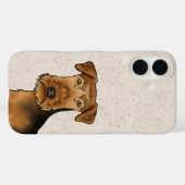 Airedale Terrier Bingley Terrier Dog Head On Beige Case-Mate iPhoneケース (裏面 (横))
