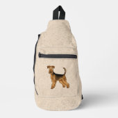 Airedale Terrier Cartoon Dog Bingley Terrier Dog スリングバッグ (正面)