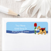 Airedale Terrier Christmas Daleメールラベル ラベル (インサイチュ)