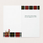Airedale Terrier Christmas Dog with Holiday Plaid (内部フラット)