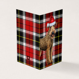 Airedale Terrier Christmas Dog with Holiday Plaid