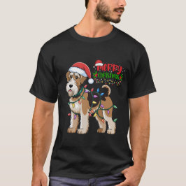 Airedale Terrier Christmas Lightsクリスマスドッグギフト Tシャツ
