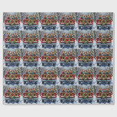 Airedale Terrier Christmas Red Truck Holiday ラッピングペーパー (フラット)