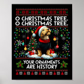 Airedale Terrier Christmas Tree Decorations Dog Lo ポスター (正面)