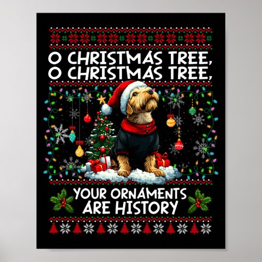Airedale Terrier Christmas Tree Decorations Dog Lo ポスター (正面)