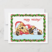 Airedale Terrier Christmas Waiting for Santa 招待状 (正面)