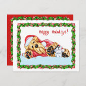 Airedale Terrier Christmas Waiting for Santa 招待状 (正面/裏面)