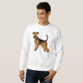 Airedale Terrier Cute Waterside Terrier Dog Design スウェットシャツ (正面フル)