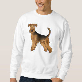 Airedale Terrier Cute Waterside Terrier Dog Design スウェットシャツ
