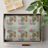 Airedale Terrier Dog夏カラフルの花グリーン 薄葉紙 (ギフト)