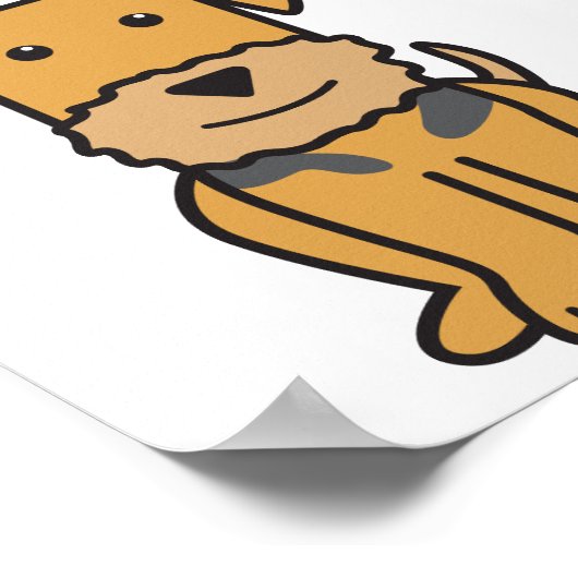 Airedale Terrier Dog漫画 ポスター (角)