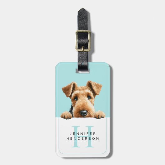 Airedale Terrier Dog荷物タグ ラゲッジタグ (正面縦)