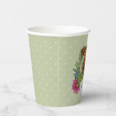 Airedale Terrier Dog頭夏カラフルの花 紙コップ (右)