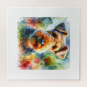 Airedale Terrier Dog 210724AREF119 - Watercolor ジグソーパズル (横)