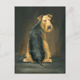 Airedale Terrier Dog Artポストカード ポストカード
