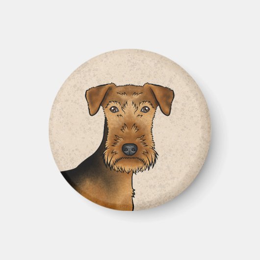 Airedale Terrier Dog Bingley Terrier Dog Head マグネット (正面)