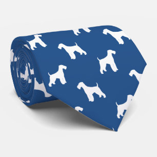 Airedale Terrier Dog Bredシルエット模様 ネクタイ