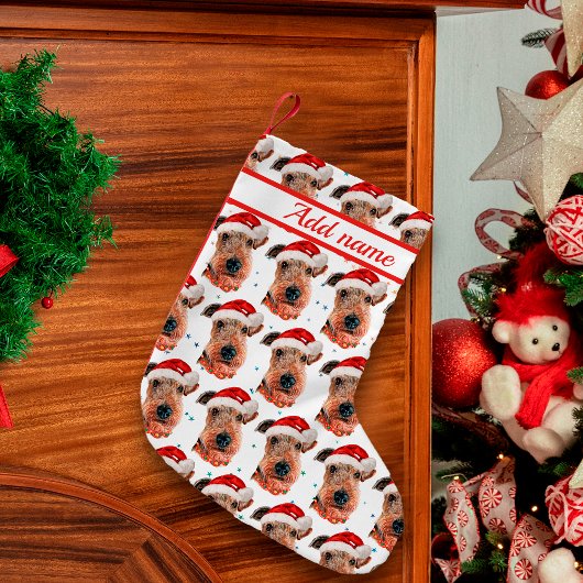 Airedale Terrier Dog Bred Christmas スモールクリスマスストッキング