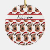 Airedale Terrier Dog Bred Christmas セラミックオーナメント (正面)