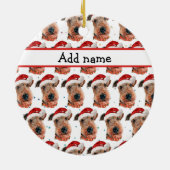 Airedale Terrier Dog Bred Christmas セラミックオーナメント (裏面)