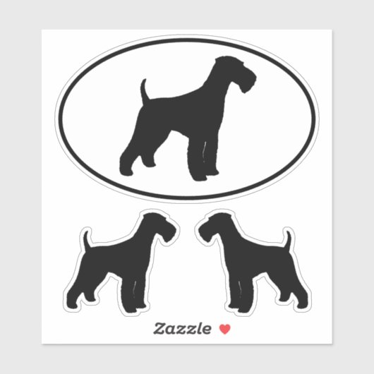 Airedale Terrier Dog Breed Silhouette Stickers シール (シート)