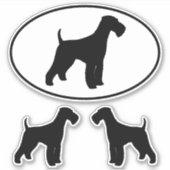 Airedale Terrier Dog Breed Silhouette Stickers シール (正面)