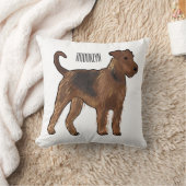 Airedale terrier dog cartoonイラストレーション クッション (ブランケット)