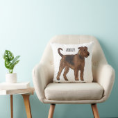 Airedale terrier dog cartoonイラストレーション クッション (椅子)