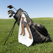 Airedale terrier dog cartoonイラストレーション ゴルフタオル (グリーン)