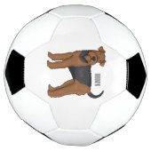 Airedale terrier dog cartoonイラストレーション サッカーボール (回転)