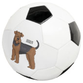 Airedale terrier dog cartoonイラストレーション サッカーボール (3/4)