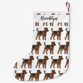 Airedale terrier dog cartoonイラストレーション スモールクリスマスストッキング (裏面)