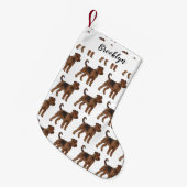 Airedale terrier dog cartoonイラストレーション スモールクリスマスストッキング (正面 (吊り時))