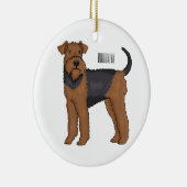 Airedale terrier dog cartoonイラストレーション セラミックオーナメント (右)