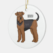 Airedale terrier dog cartoonイラストレーション セラミックオーナメント (左)