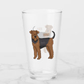 Airedale terrier dog cartoonイラストレーション タンブラーグラス (正面)