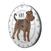 Airedale terrier dog cartoonイラストレーション ダーツボード (正面右)