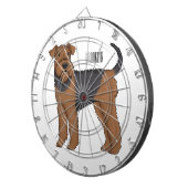 Airedale terrier dog cartoonイラストレーション ダーツボード (正面右)