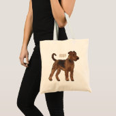 Airedale terrier dog cartoonイラストレーション トートバッグ (正面(商品))